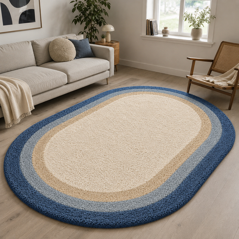 Ocean Bend Rug hand-tufted wool and bamboo silk rug