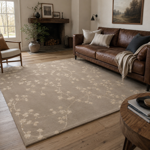 Ivy Trail Rug hand-tufted wool and bamboo silk rug