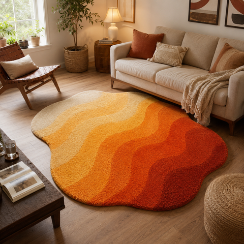 Amber Dune Rug hand-tufted wool and bamboo silk rug
