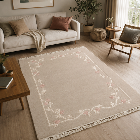 Ivy Whisper Rug hand-tufted wool and bamboo silk rug