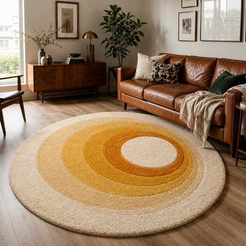 Sunbeam Orbit Rug hand-tufted wool and bamboo silk rug