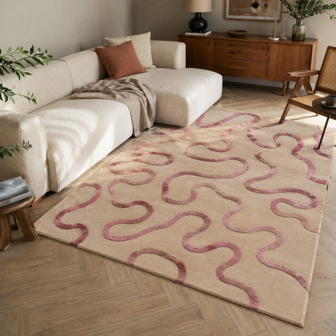Blush Sand Rug hand-tufted wool and bamboo silk rug