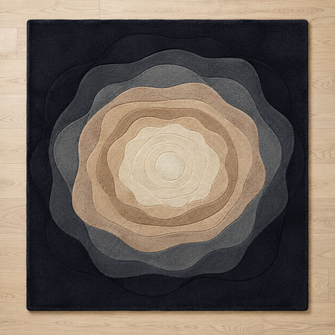 Obsidian Horizon Rug hand-tufted wool and bamboo silk rug – view 2