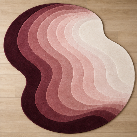 Blush Horizon Rug hand-tufted wool and bamboo silk rug – view 2