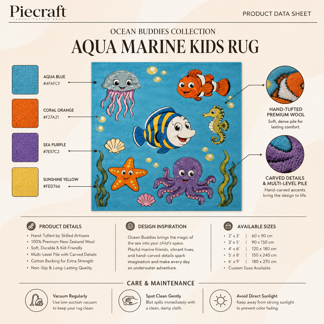 Aqua Marine kids Rug
