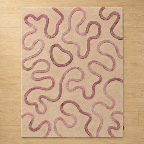 Blush Sand Rug hand-tufted wool and bamboo silk rug – view 2
