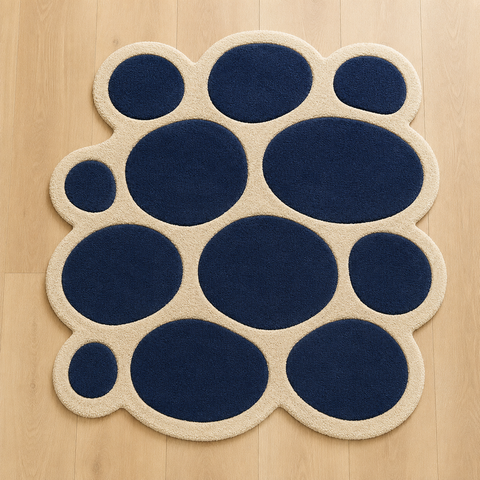 Midnight Bubble Rug hand-tufted wool and bamboo silk rug – view 2