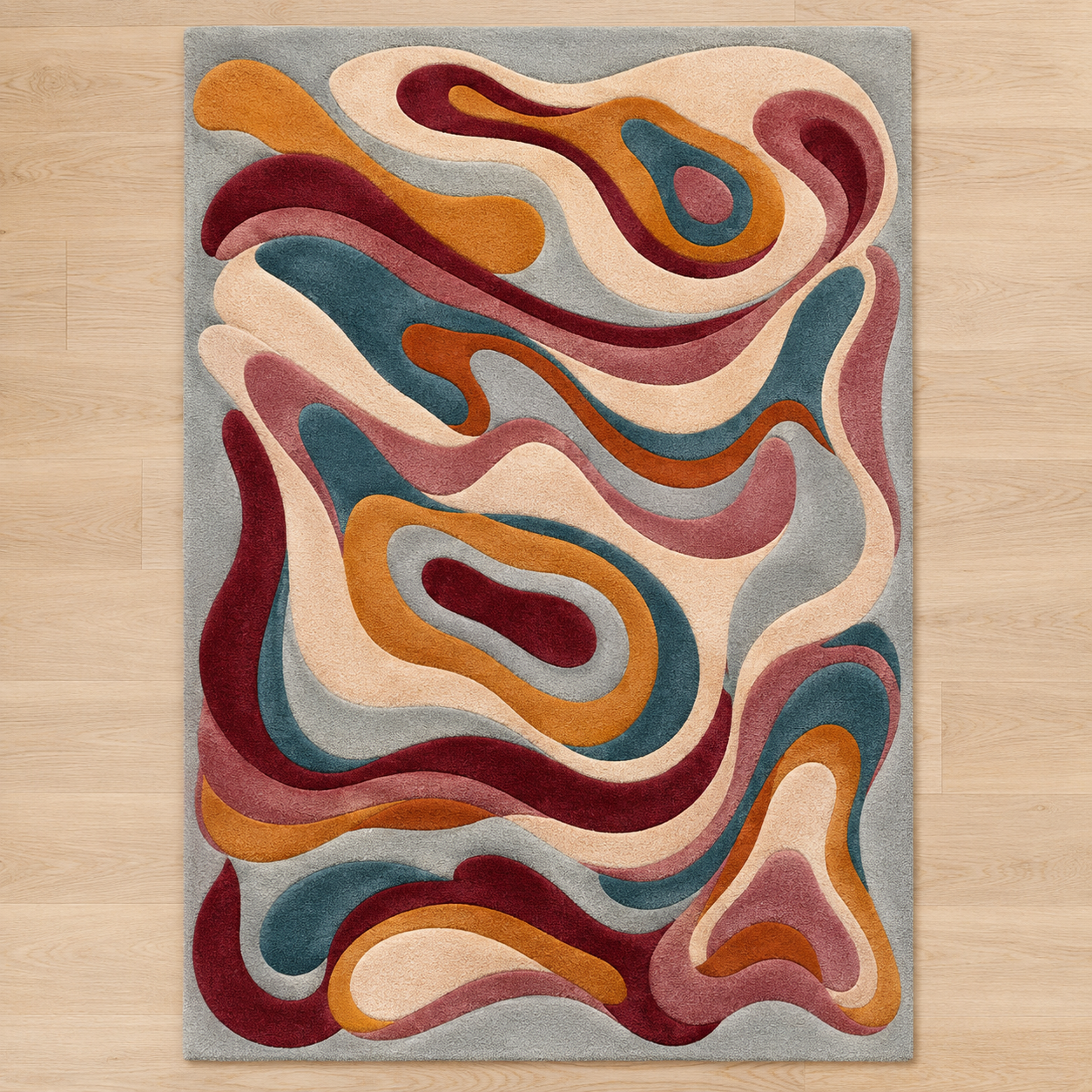 Abstract Flow Rug texture and craftsmanship detail