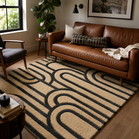 Moderno Arches Rug hand-tufted wool and bamboo silk rug