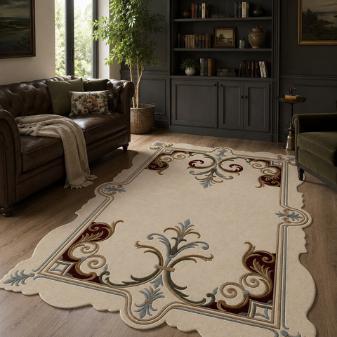Regal Arch Rug hand-tufted wool and bamboo silk rug