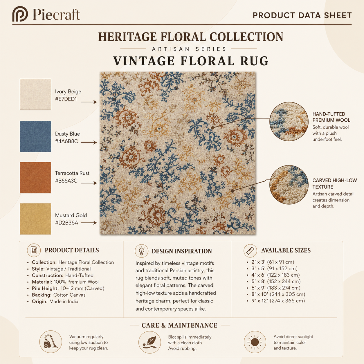Vintage Floral Rug