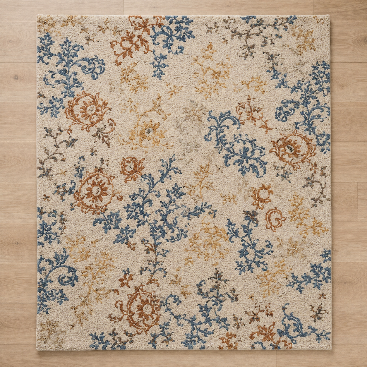 Vintage Floral Rug texture and craftsmanship detail