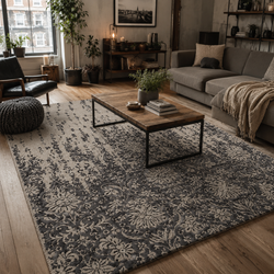 Twilight Ornament Rug hand-tufted wool and bamboo silk rug