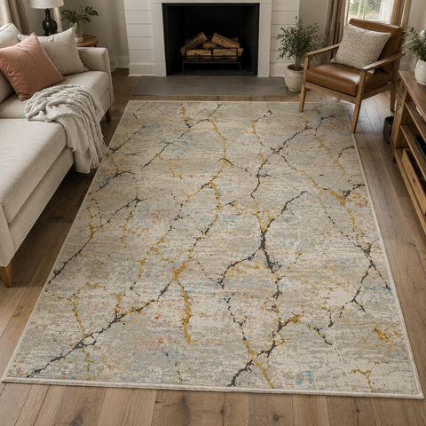 Aurora Vein Rug hand-tufted wool and bamboo silk rug
