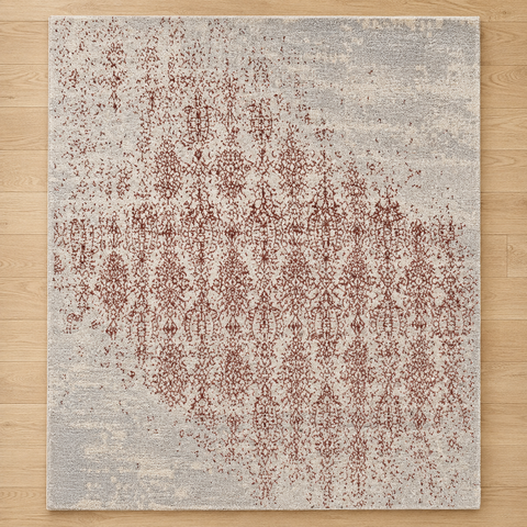 Faded Ornament Rug hand-tufted wool and bamboo silk rug – view 2
