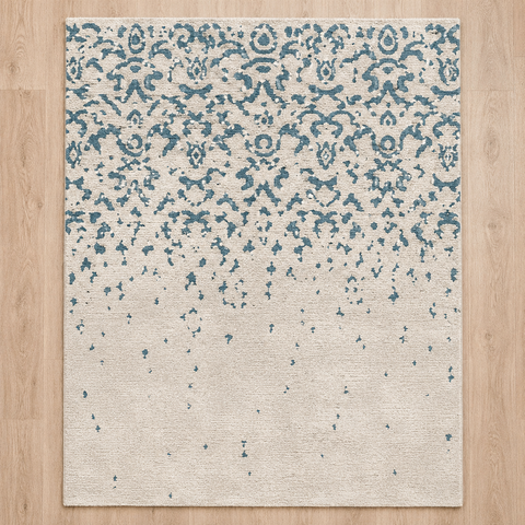 Frosted Damask Rug hand-tufted wool and bamboo silk rug – view 2