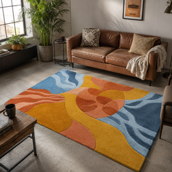 Aurora Floe Rug hand-tufted wool and bamboo silk rug