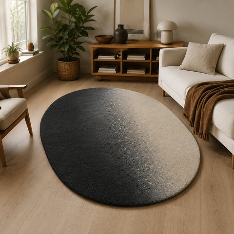 Midnight Aurora Rug hand-tufted wool and bamboo silk rug
