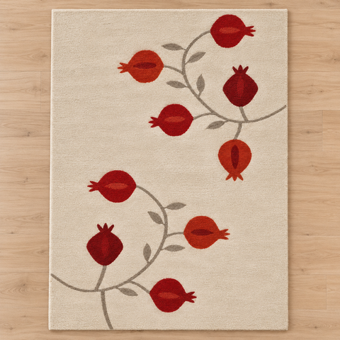Pomegranate Trail Rug hand-tufted wool and bamboo silk rug – view 2