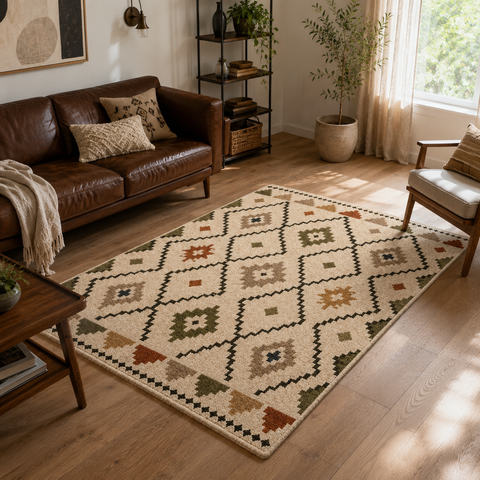 Desert Charm Rug hand-tufted wool and bamboo silk rug
