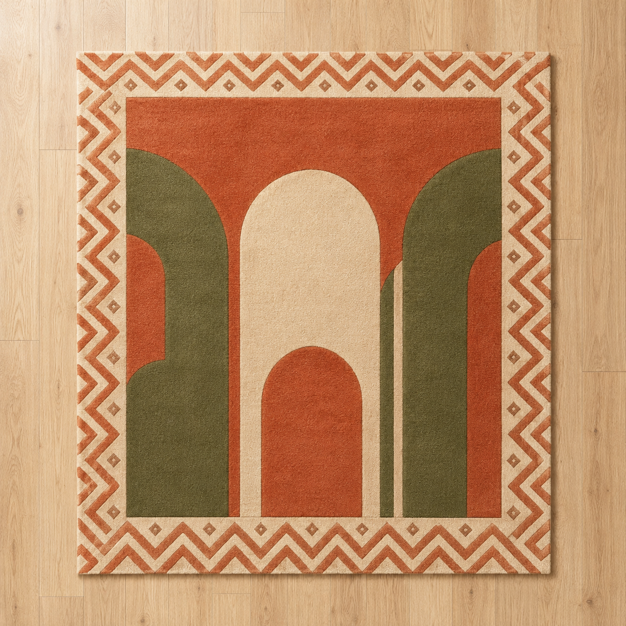 Terracotta Arches Rug texture and craftsmanship detail