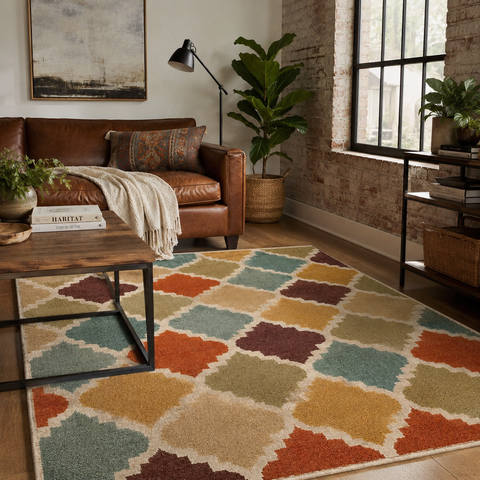 Desert Oasis Rug hand-tufted wool and bamboo silk rug