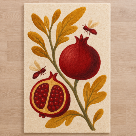 Pomegranate Bloom Rug hand-tufted wool and bamboo silk rug – view 2