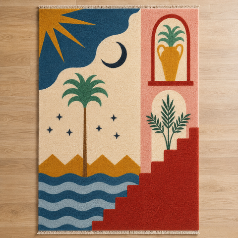 Sunlit Haven Rug hand-tufted wool and bamboo silk rug – view 2