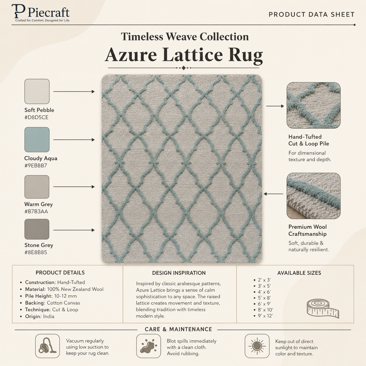 Azure Lattice Rug