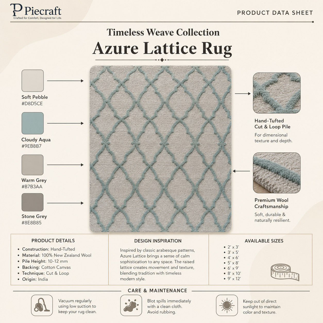 Azure Lattice Rug