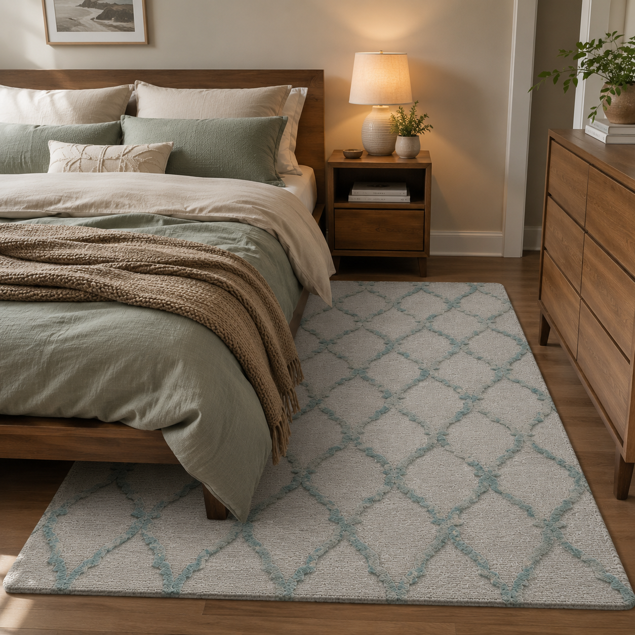 Azure Lattice Rug