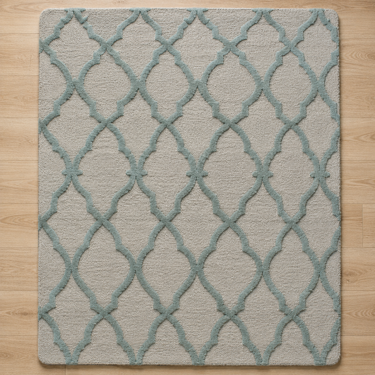 Azure Lattice Rug texture and craftsmanship detail