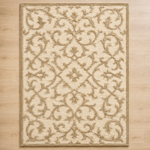 Oakley Scroll Rug hand-tufted wool and bamboo silk rug – view 2