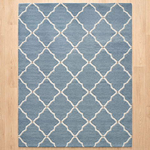 Lagoon Trellis Rug hand-tufted wool and bamboo silk rug – view 2