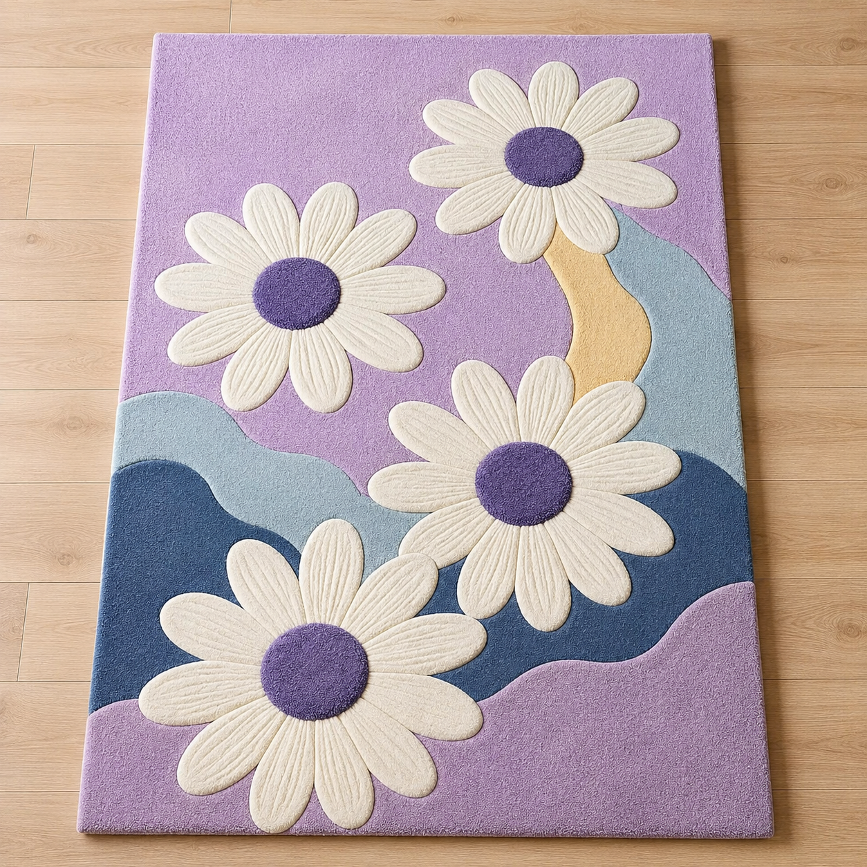 Whimsical Floral Rug texture and craftsmanship detail