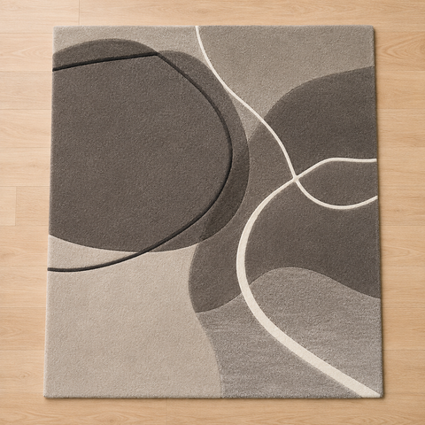 Sculpted Arches abstract hand-tufted rug with three-dimensional arched texture and patterns