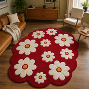 Crimson Daisy Rug