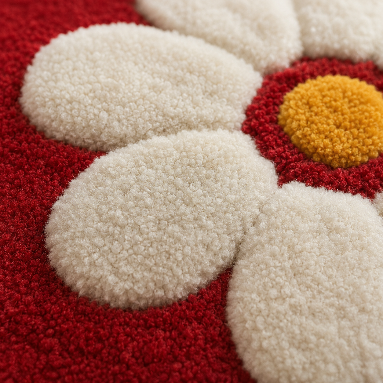 Crimson Daisy Rug
