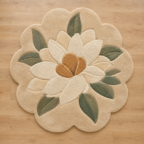 Petal Haven floral hand-tufted rug with delicate garden-inspired patterns for bedroom