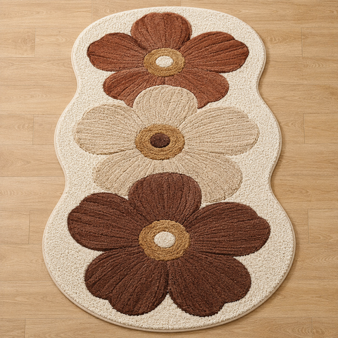 Terra Floral Rug - hand-tufted floral wool rug with earthy botanical motifs
