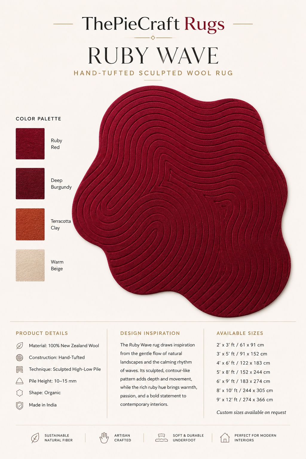 Ruby Wave Rug
