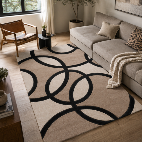 Cirque Sand Rug hand-tufted wool and bamboo silk rug
