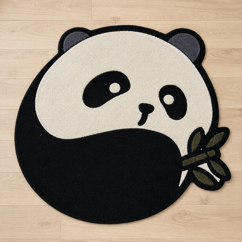Zen Panda Rug hand-tufted wool and bamboo silk rug – view 2