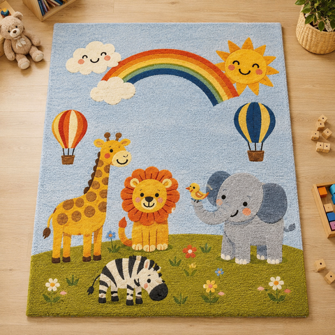 Safari Joy Rug hand-tufted wool and bamboo silk rug – view 2