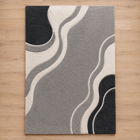 Wave Contour Rug hand-tufted wool and bamboo silk rug – view 2
