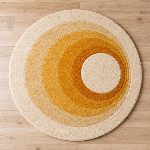 Sunbeam Orbit Rug hand-tufted wool and bamboo silk rug – view 2