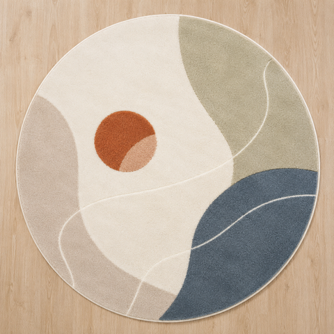 Solara Round Rug hand-tufted wool and bamboo silk rug – view 2