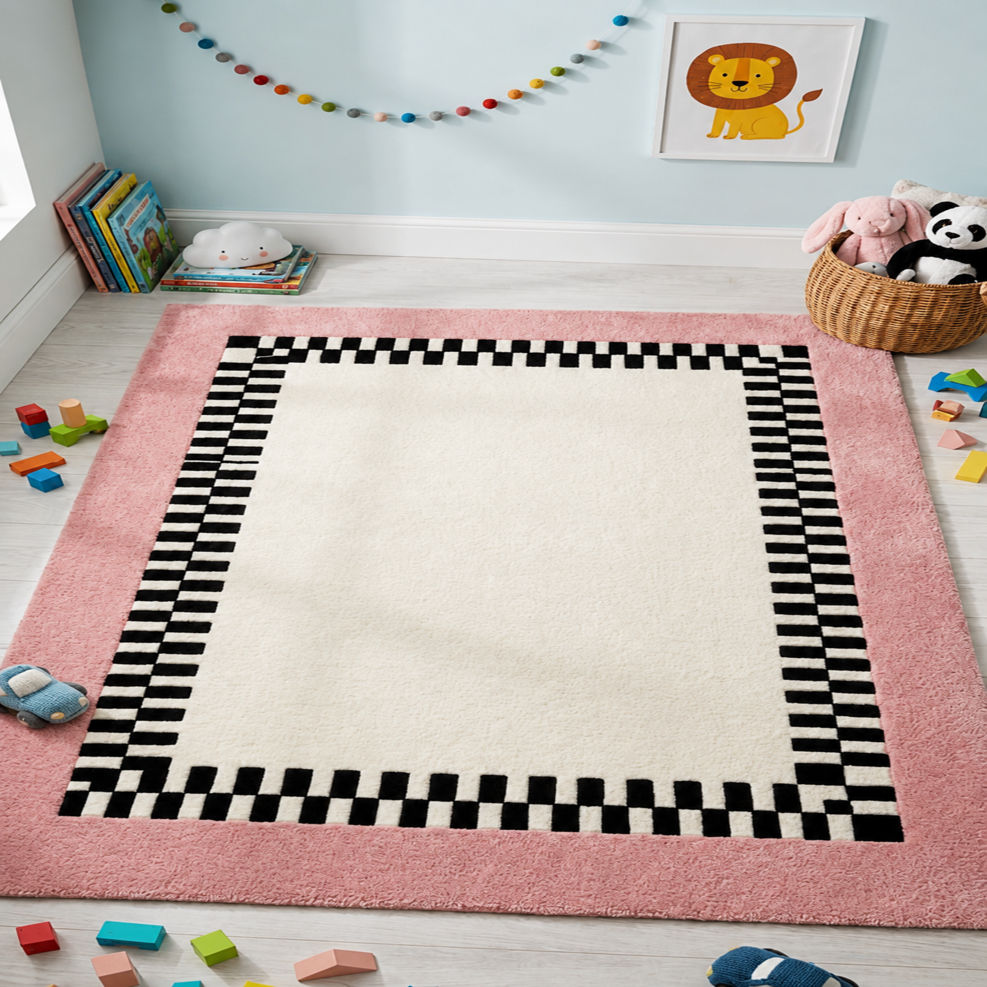 Pink Border Rug