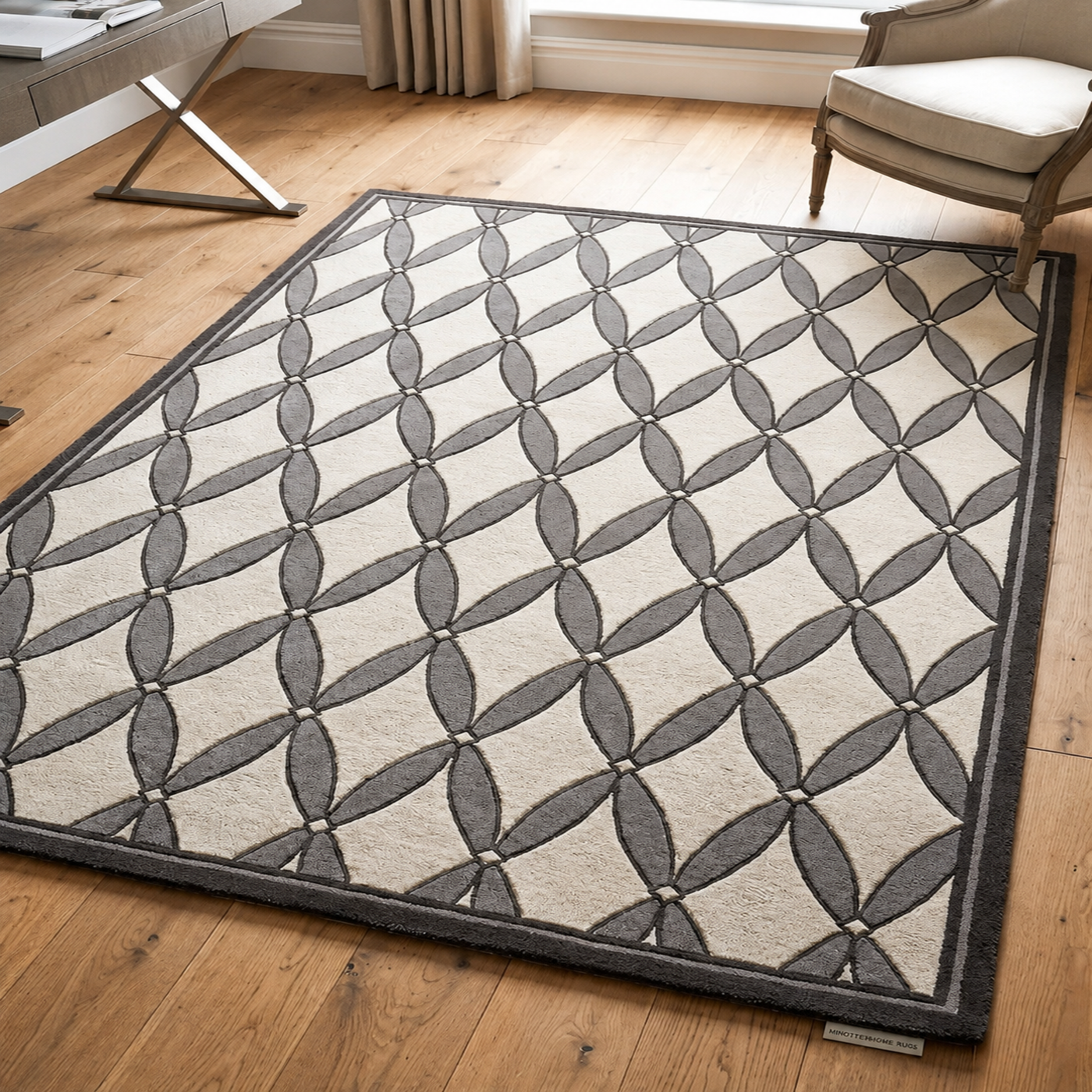 Trellis rug texture and craftsmanship detail