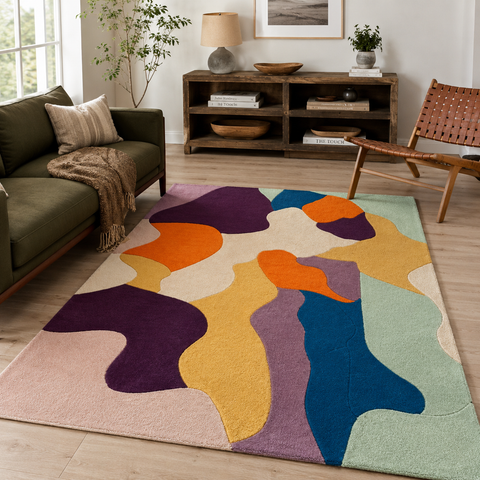 Chromatic Rug hand-tufted wool and bamboo silk rug